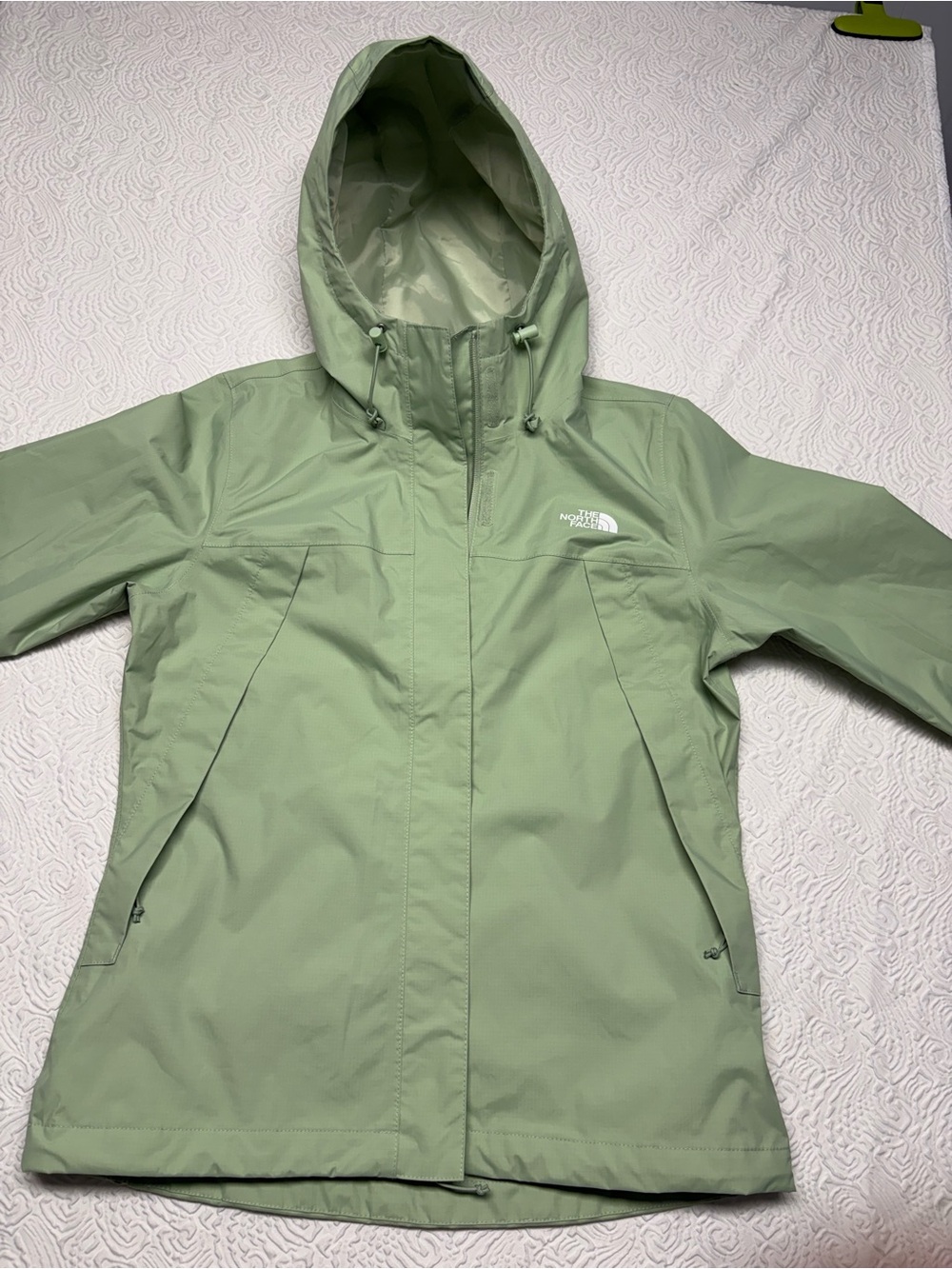 The North Face Women's Light Sage Green Hooded Rain Jacket